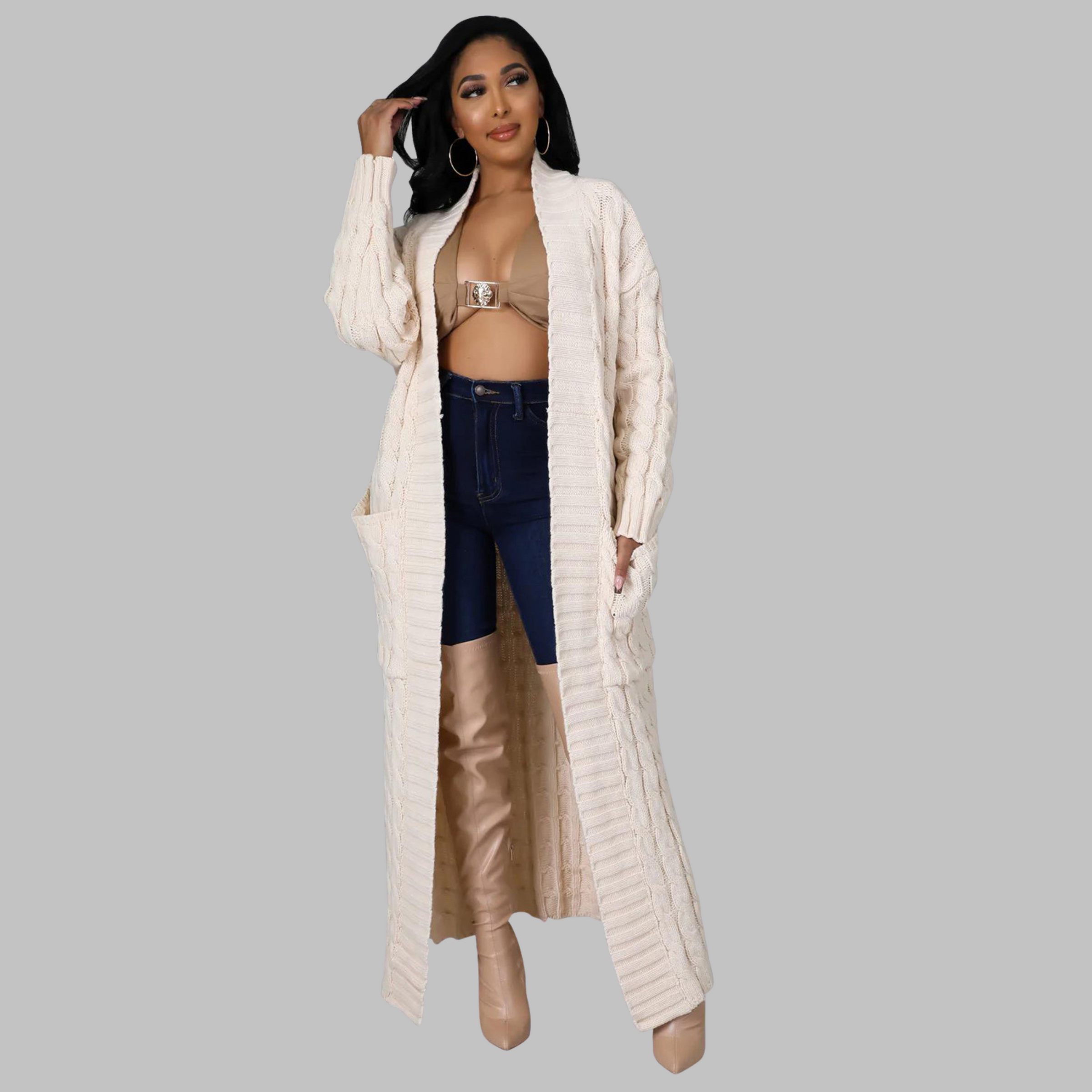 JACKIE™ | - Casual Long-Sleeve Long Cardigan