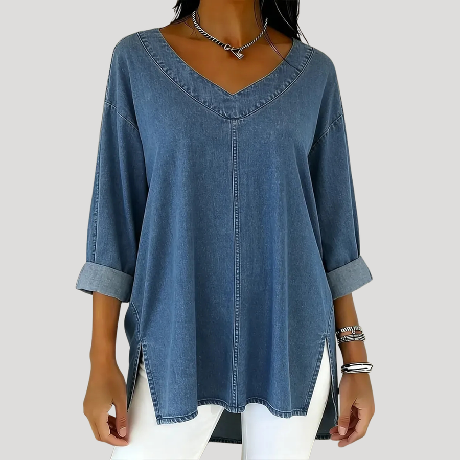 Selena™ | Vintage Oversized Denim Top