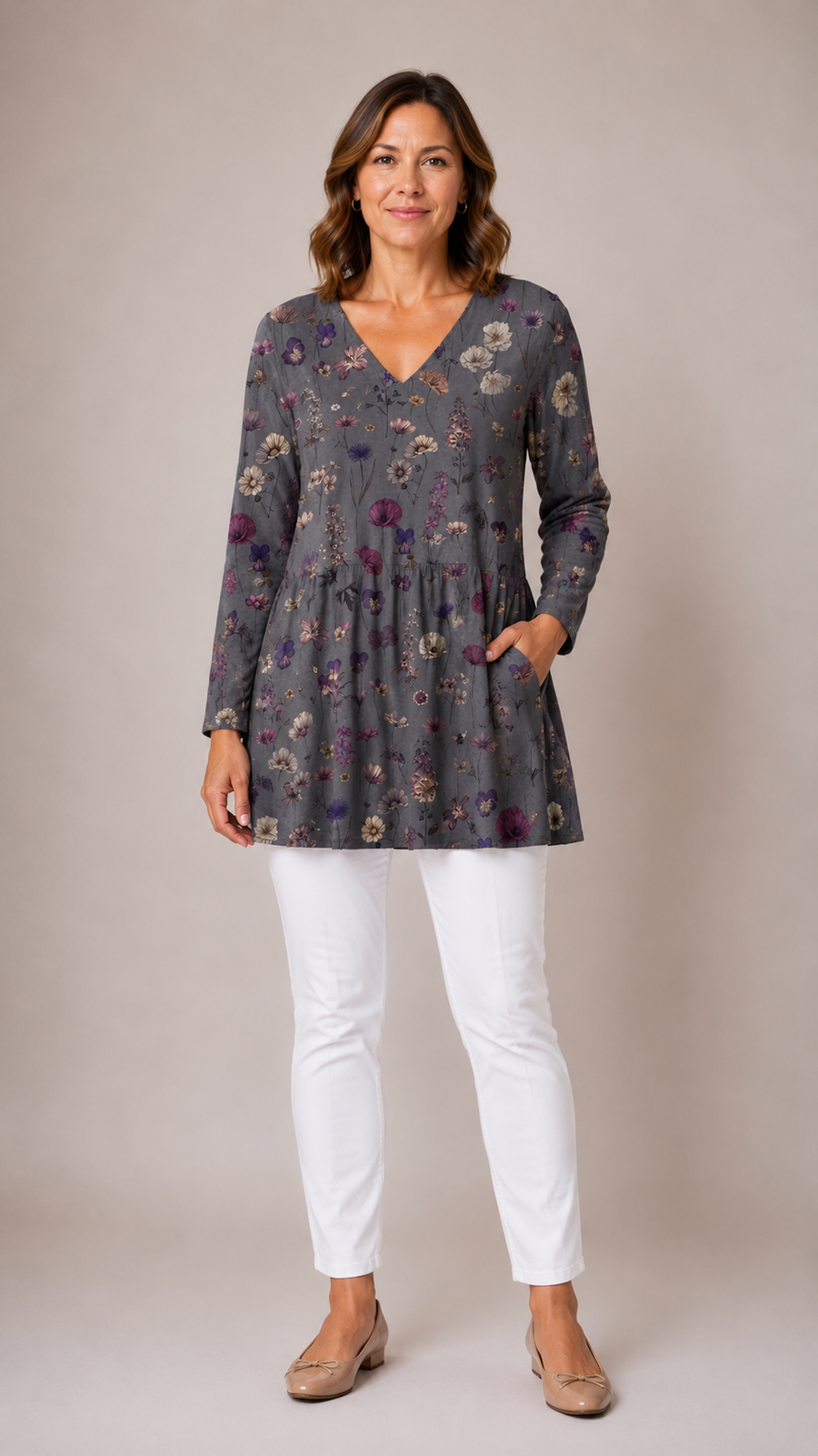 Addison™ | Long Blouse with V-Neck