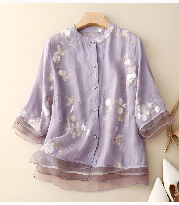 Clarice™ | Embroidered Cotton Blouse