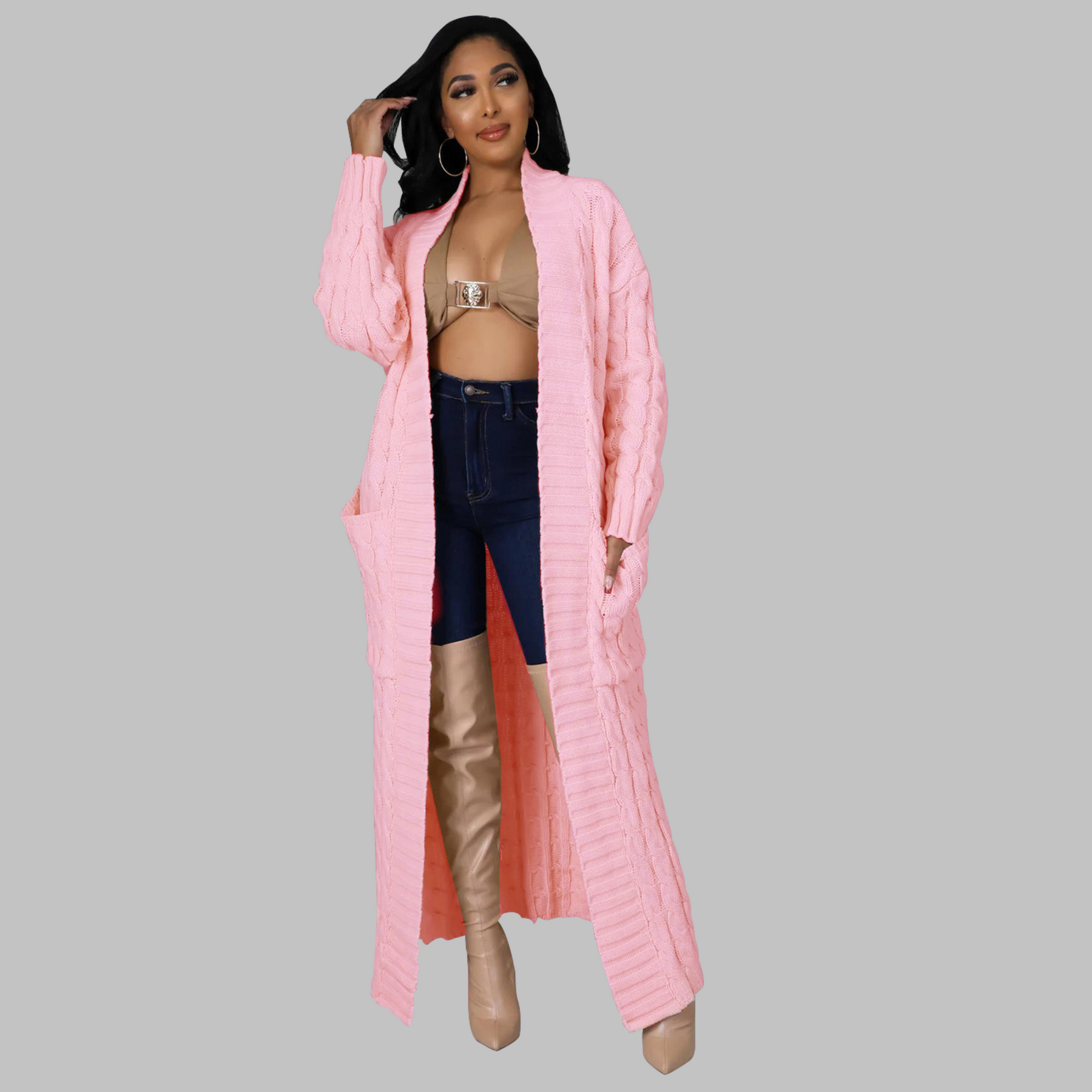 JACKIE™ | - Casual Long-Sleeve Long Cardigan