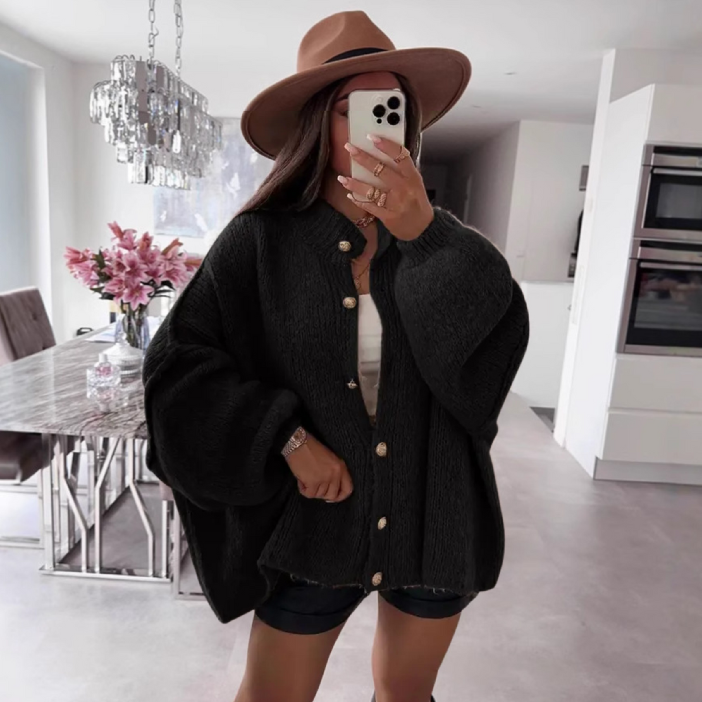 LETTIE™ | - Classic Button-Down Long Sleeve Cardigan