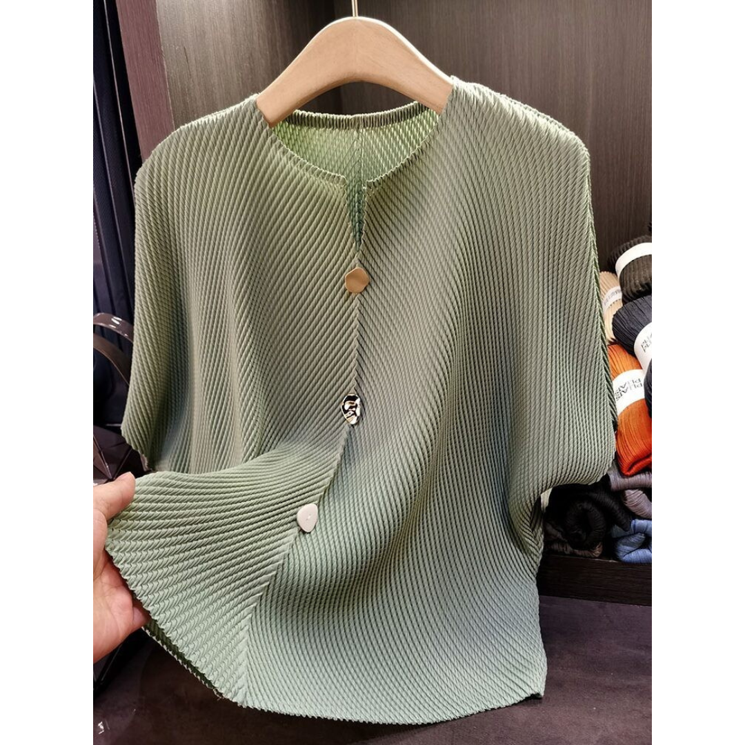 SAVARA™ | – Lightweight Round Neck Cardigan Top