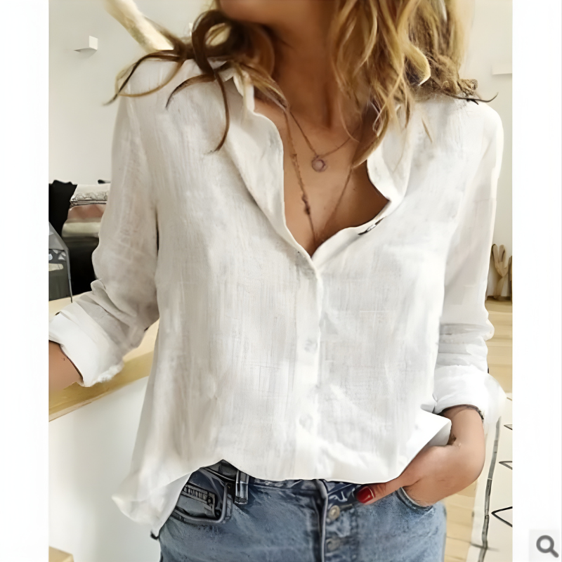 Leah™ | Cotton Long Sleeve Blouse