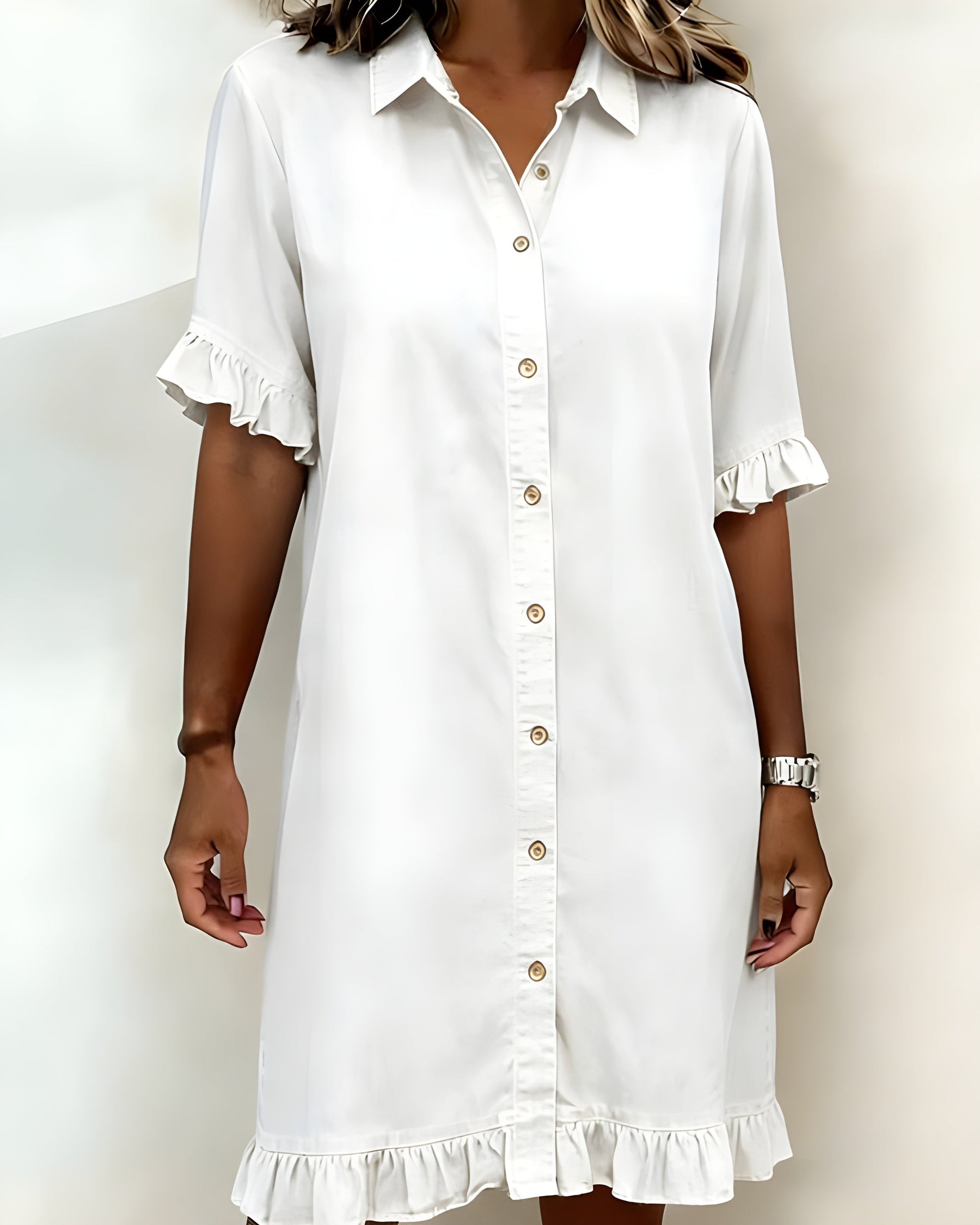 Katie™ | Effortlessly Flattering Ruched Denim Dress