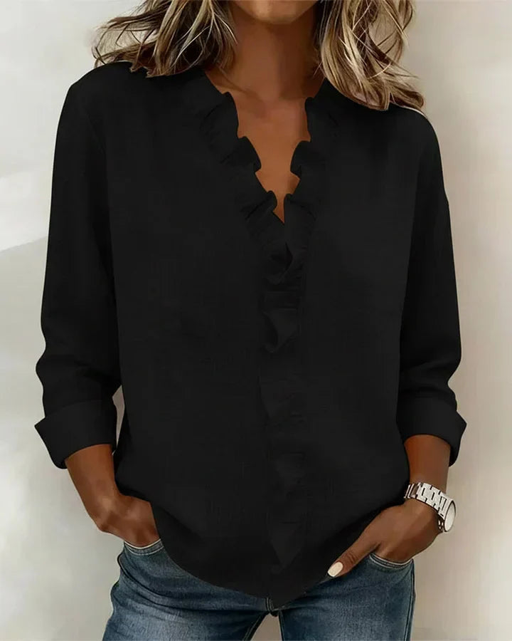 Lottie™ | Ruffle V-Neck Blouse