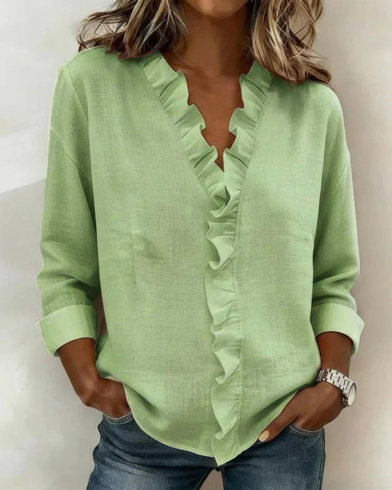 Lottie™ | Ruffle V-Neck Blouse