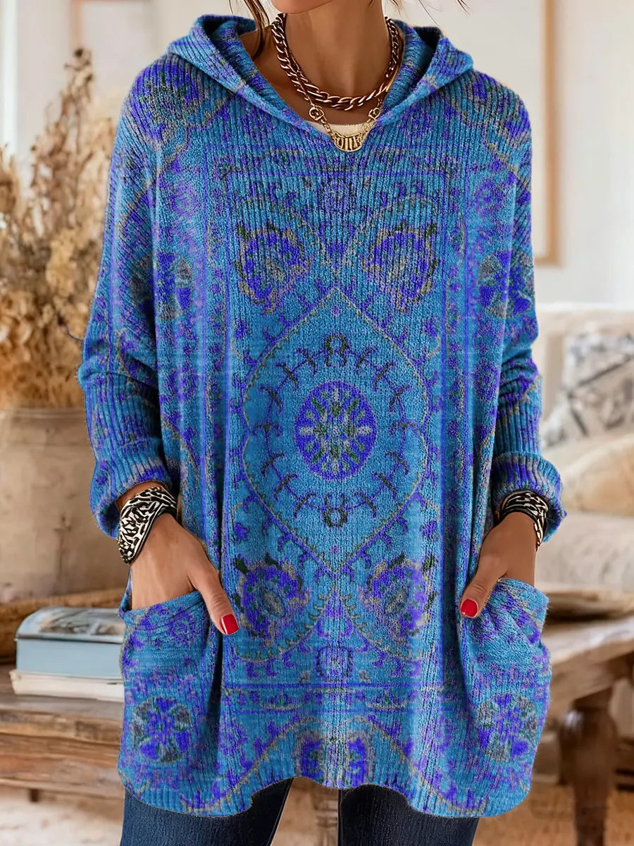 Alice™ | Retro Ethnic Print Hooded Tunic