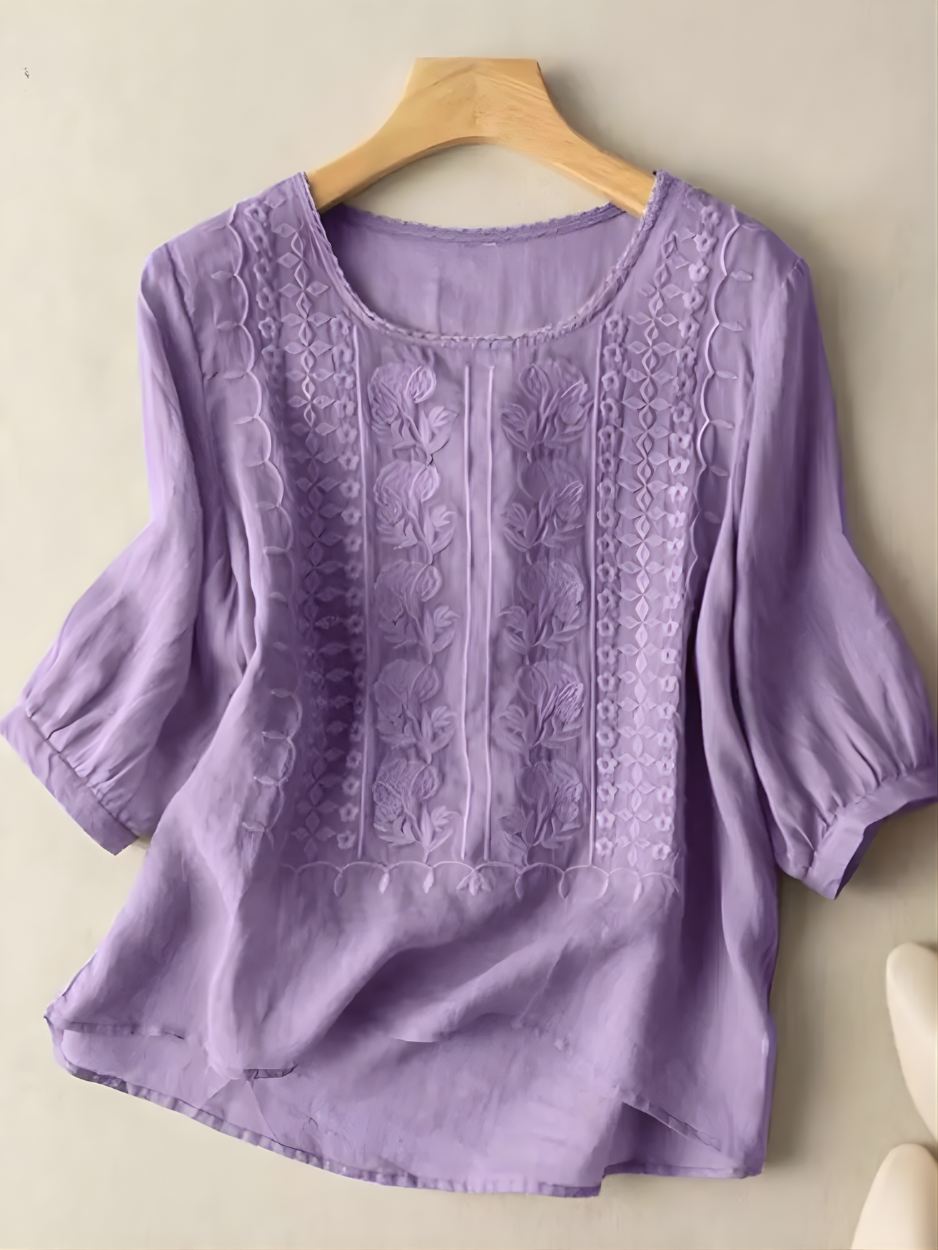 Violet™ | Embroidered Boho Blouse