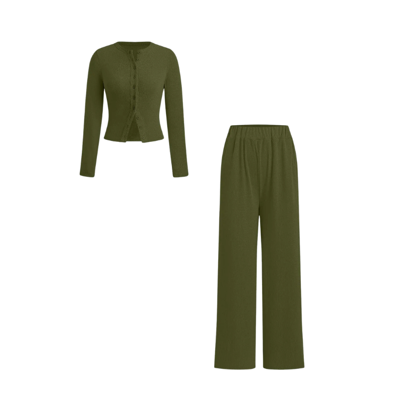 CASTIEL™ | – Stylish Ribbed Two Piece Casual Set