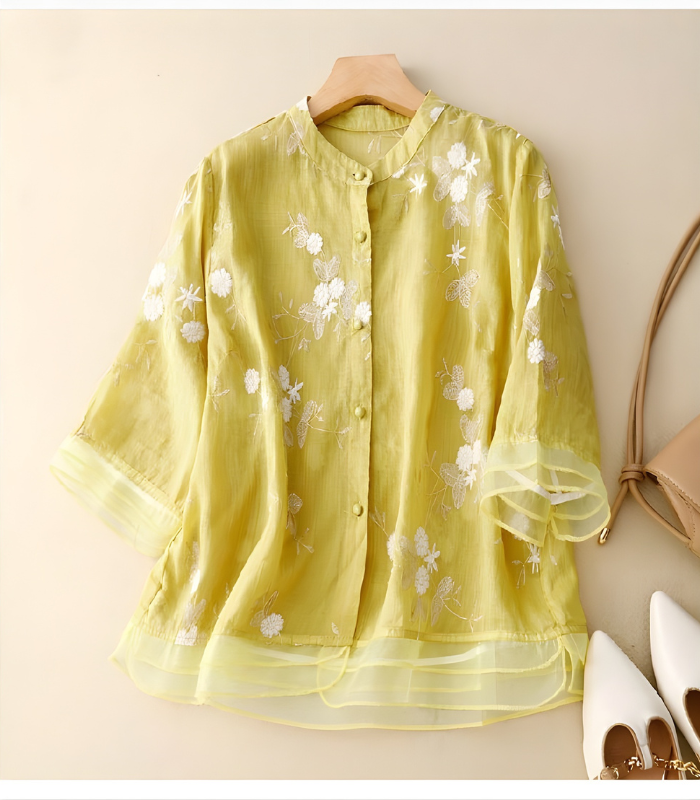 Clarice™ | Embroidered Cotton Blouse