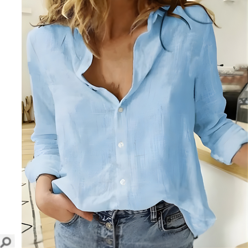 Leah™ | Cotton Long Sleeve Blouse