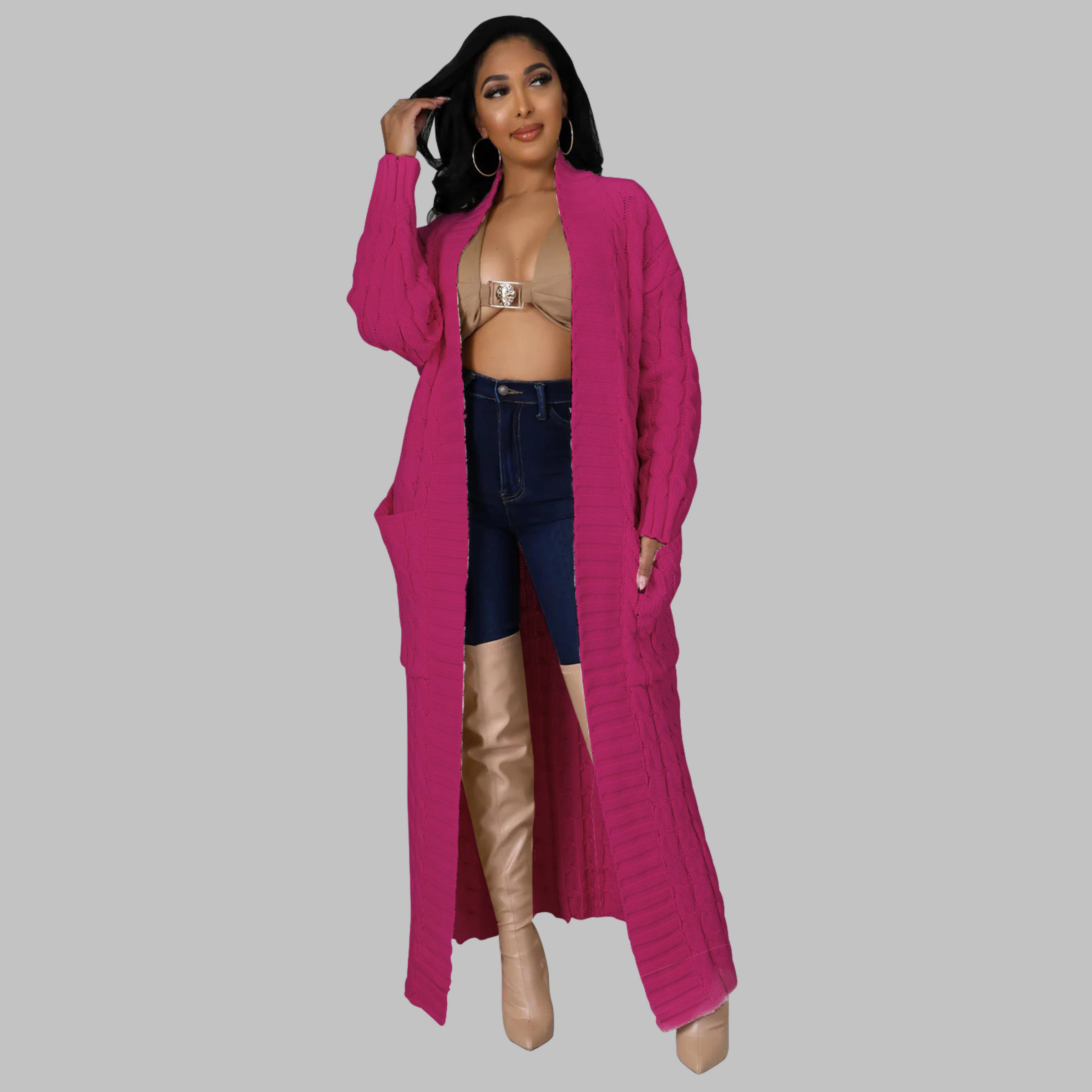 JACKIE™ | - Casual Long-Sleeve Long Cardigan