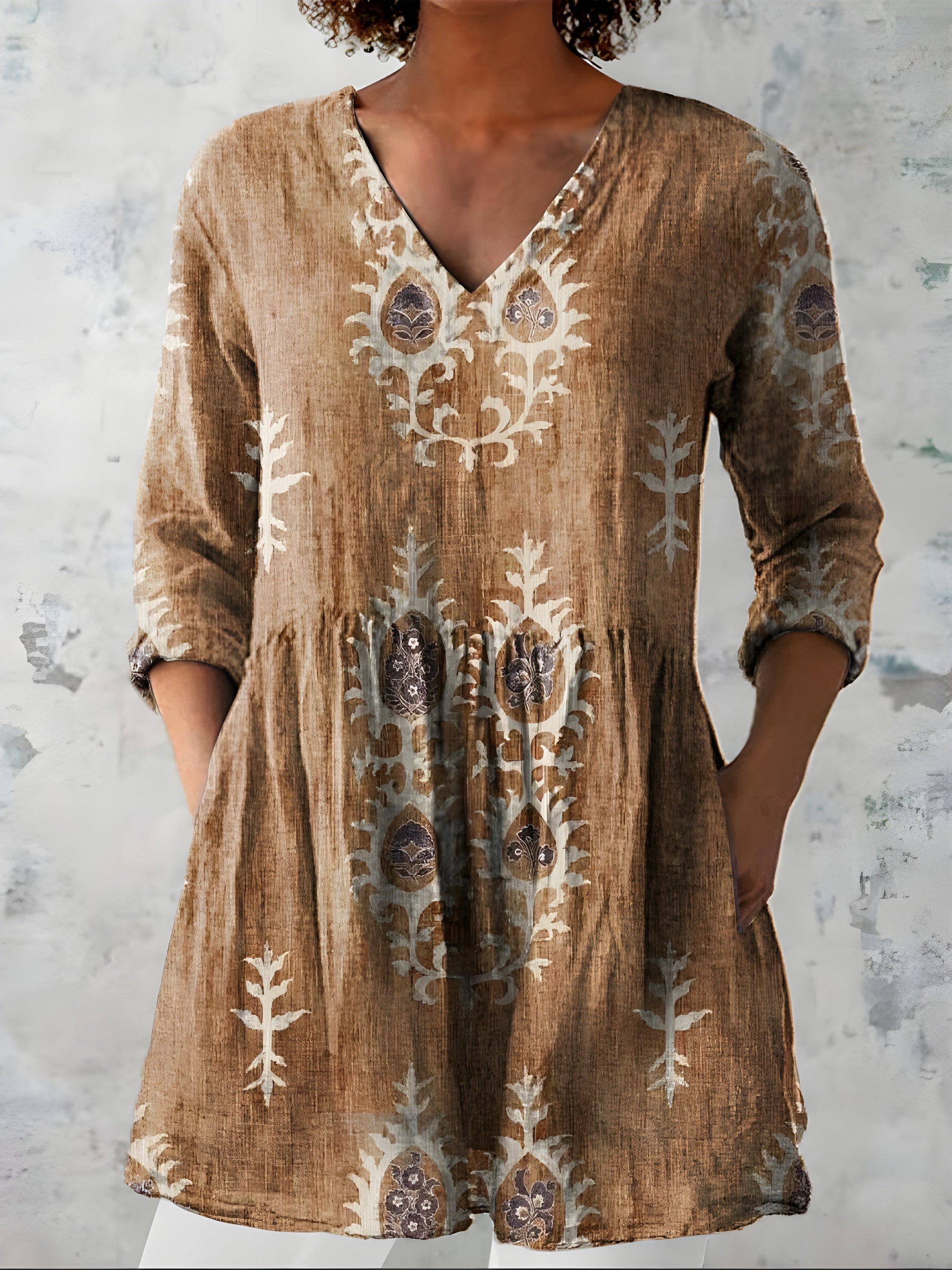 Everly™ | Long Blouse with V-Neck