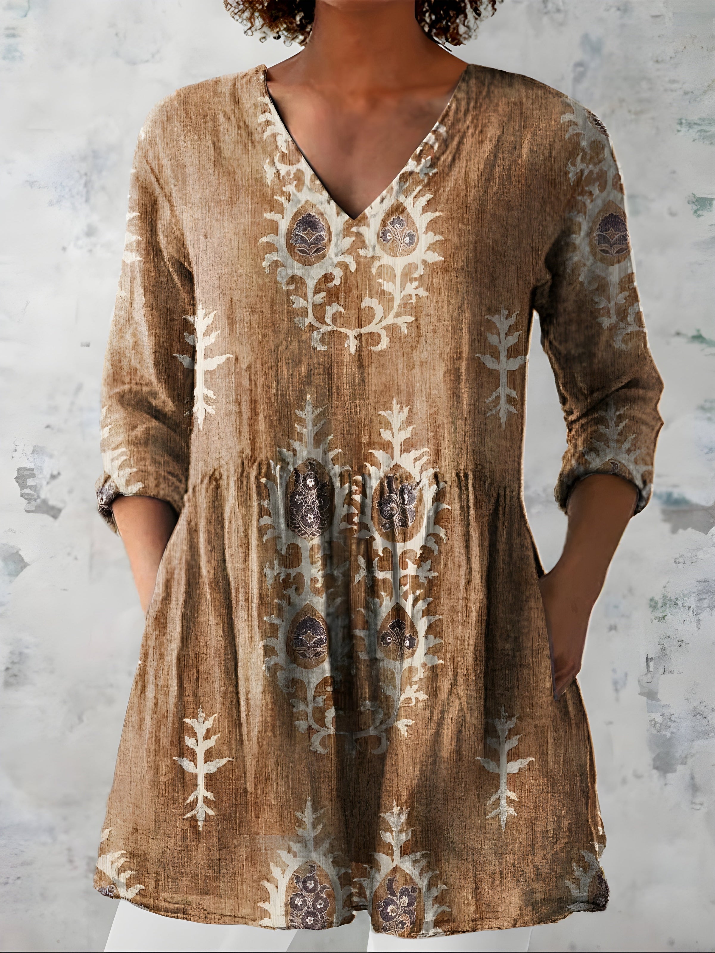 Everly™ | Long Blouse with V-Neck