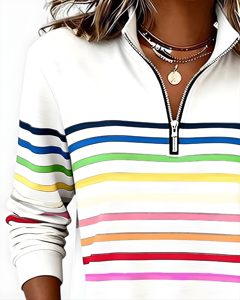 Raina™ | Striped Zip Hoodie