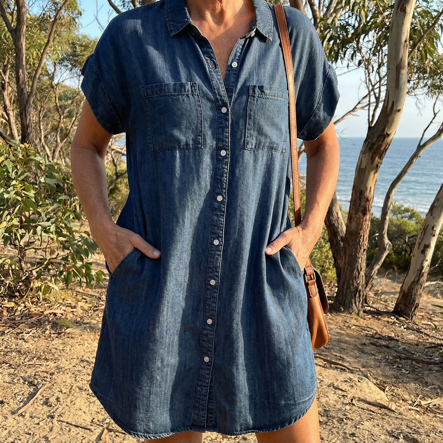 Natalie™ | Casual Denim Print Dress