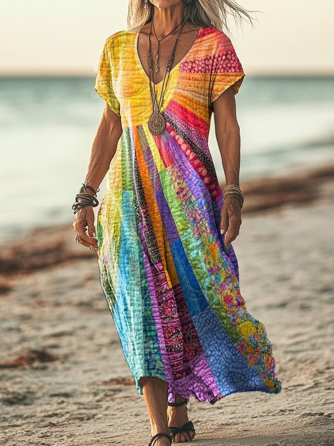 Veda™ | Bohemian Sun Maxi Dress