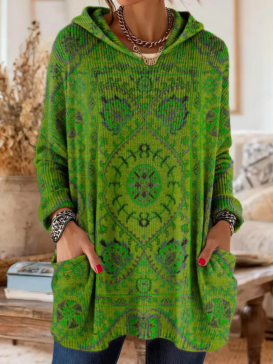 Alice™ | Retro Ethnic Print Hooded Tunic
