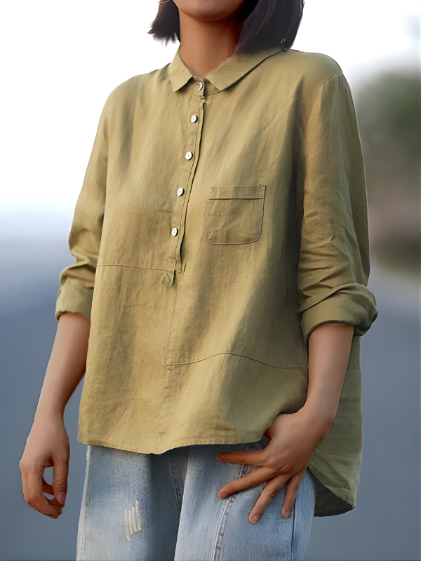 Stella™ | Women's Linen Long Sleeve Shirt