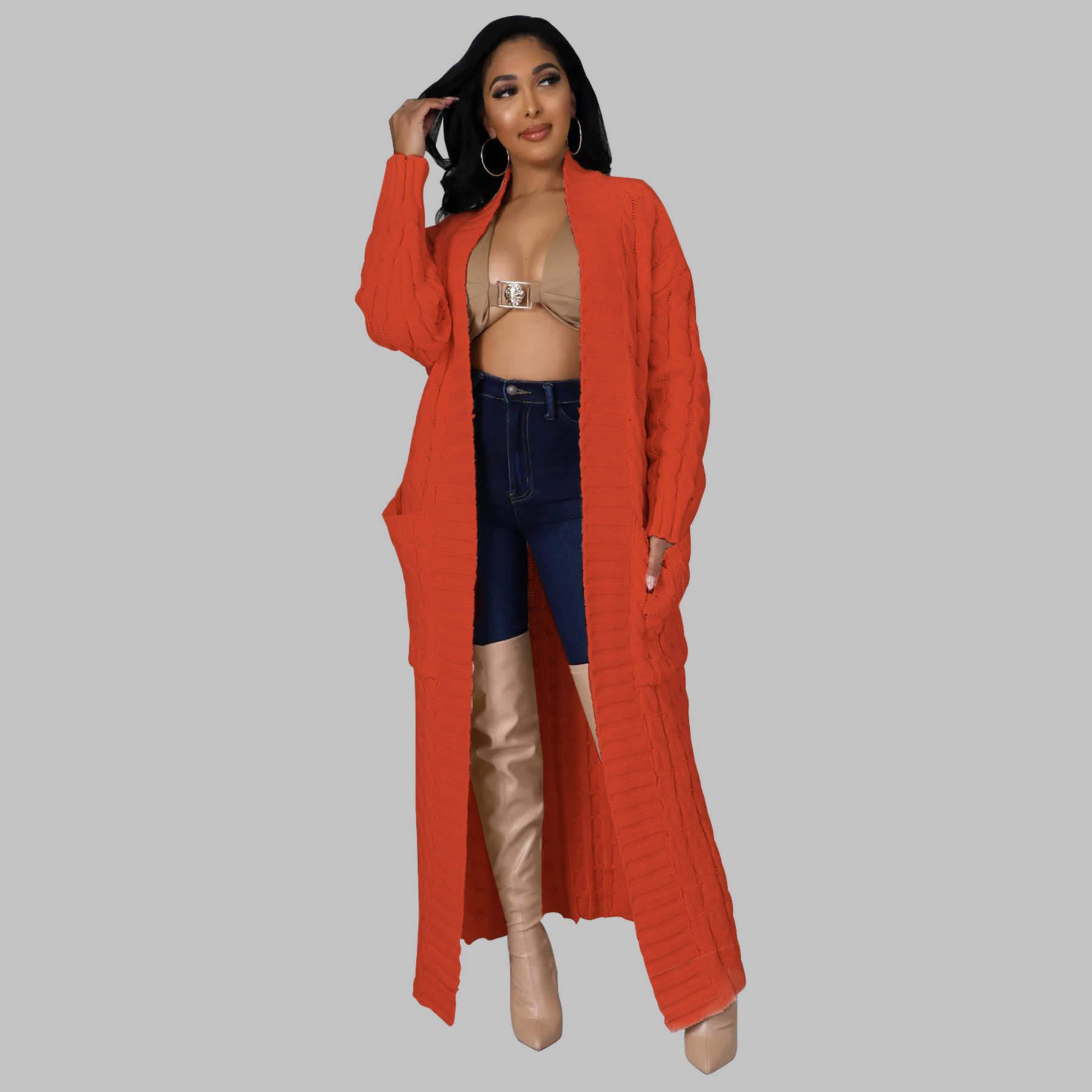 JACKIE™ | - Casual Long-Sleeve Long Cardigan