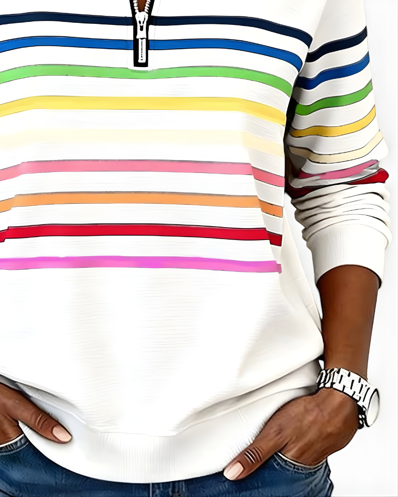 Raina™ | Striped Zip Hoodie