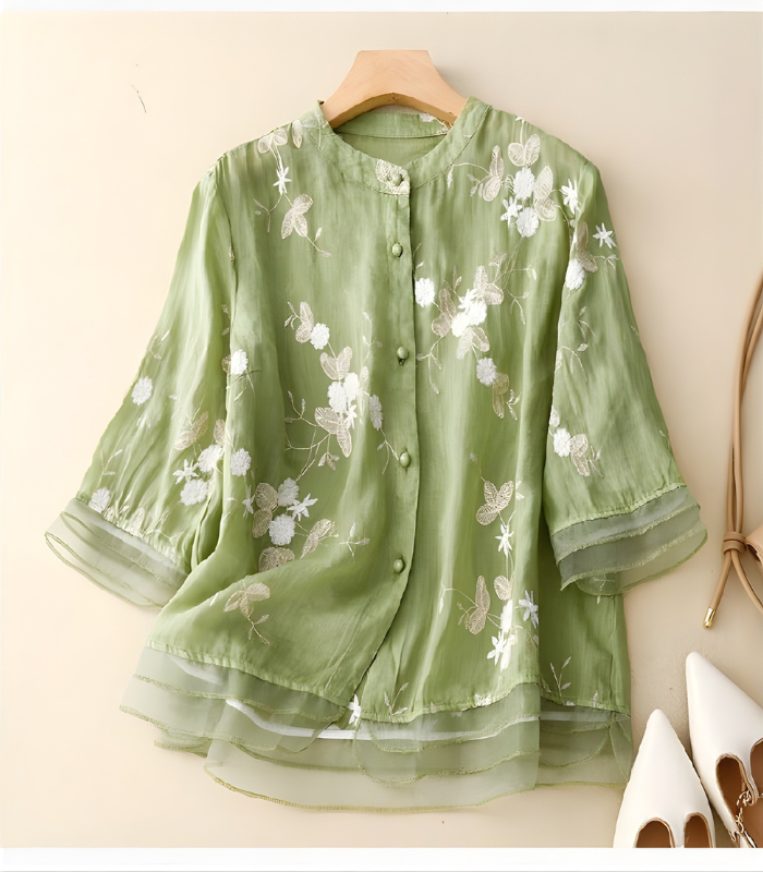 Clarice™ | Embroidered Cotton Blouse
