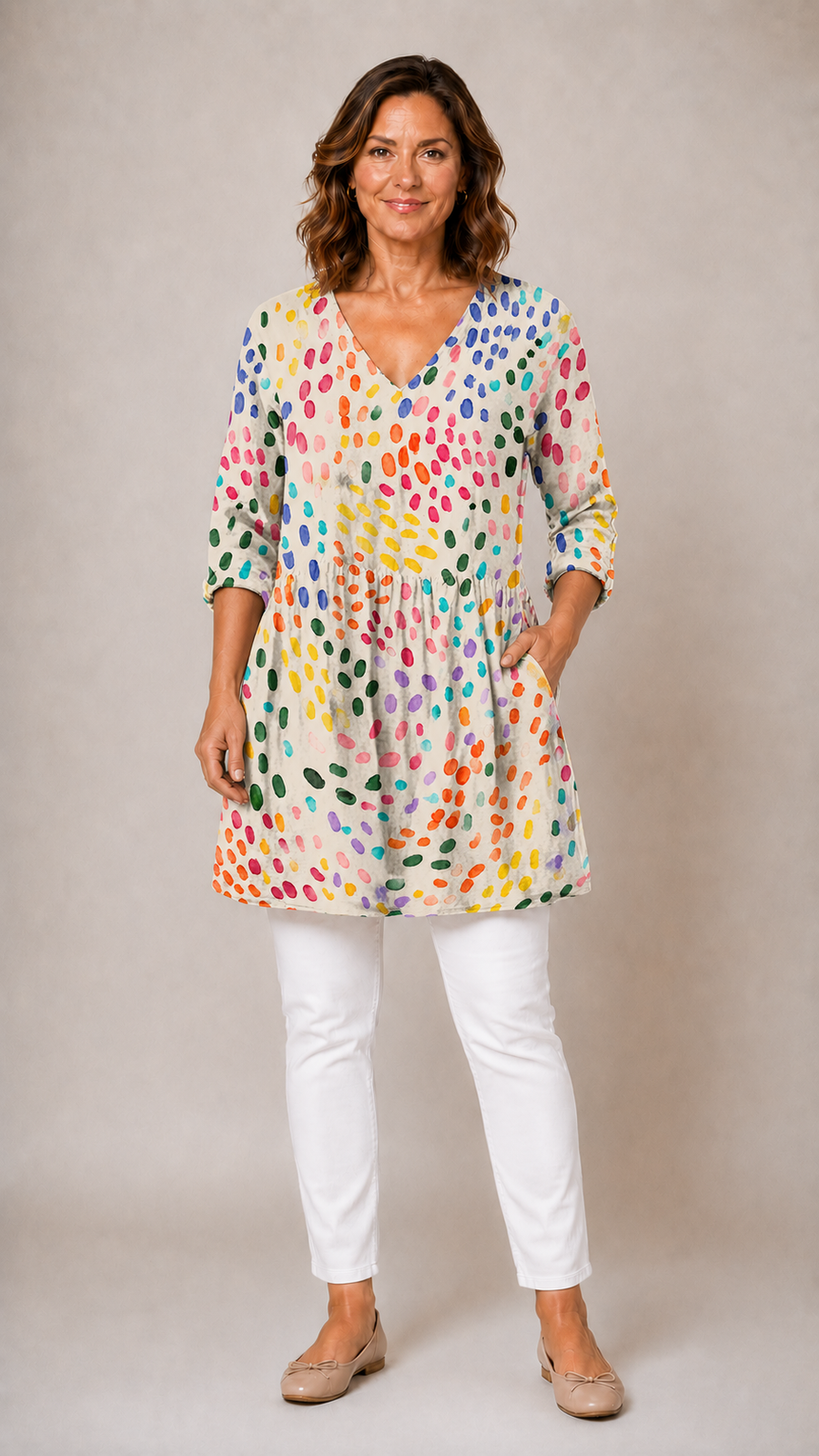 Everlee™ | Long Blouse with V-Neck