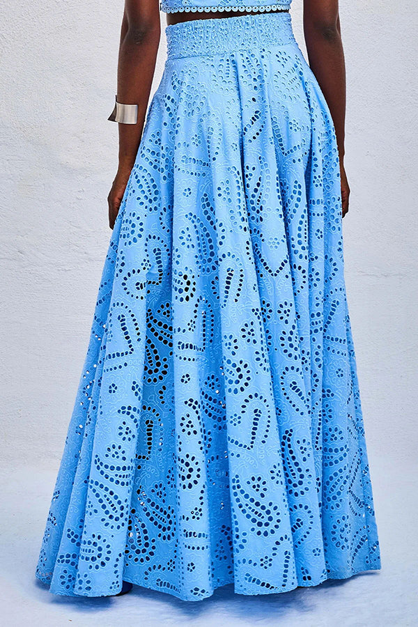 Larissa™ | Embroidered Top & High-Waist Maxi Skirt Set