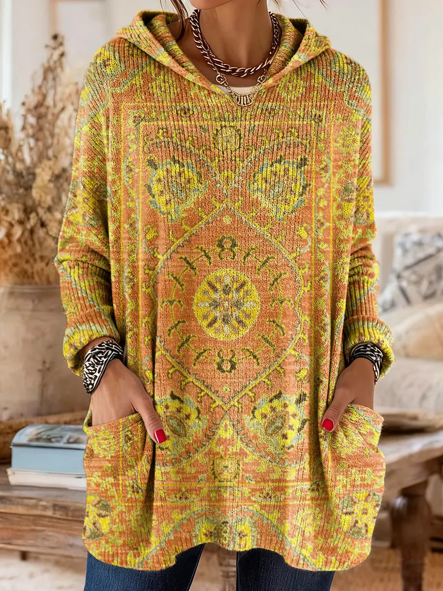 Alice™ | Retro Ethnic Print Hooded Tunic