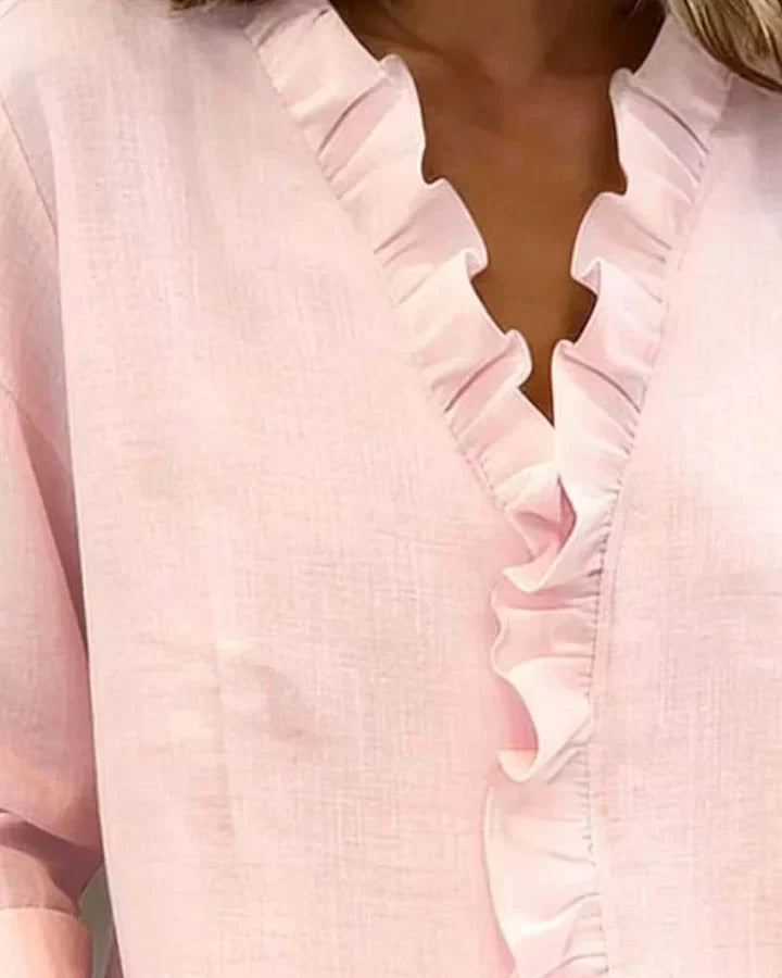 Lottie™ | Ruffle V-Neck Blouse
