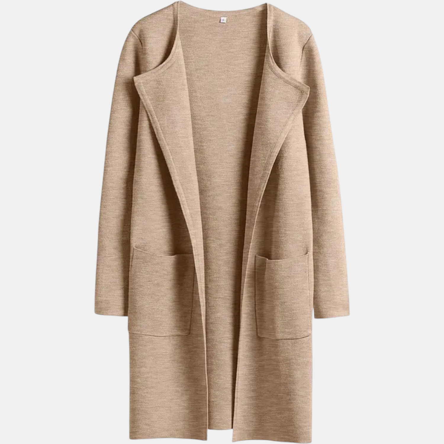 Women's Suit Collar Open Front Longline Knit Cardigan™