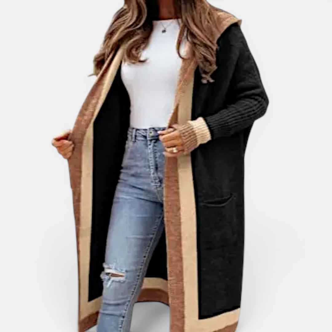 TOLVIE™ | – Cozy Striped Hooded Long Cardigan
