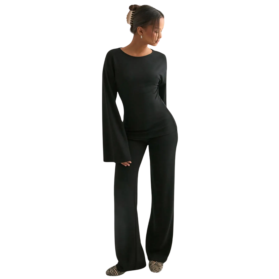 HARLOW™ | – Flare Sleeve Casual Two-Piece Set