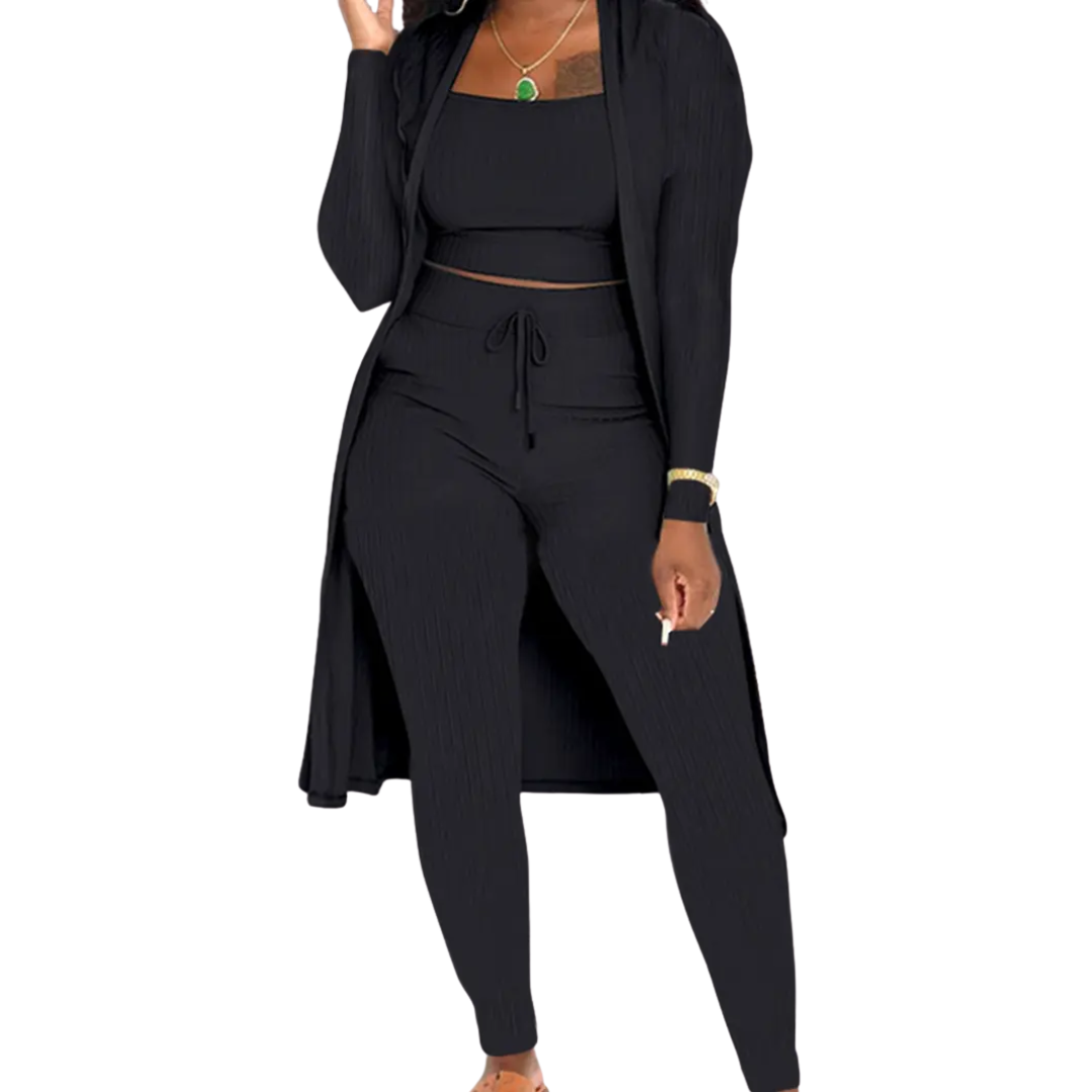 LINDEN™ | – Cozy Knit Open Front Co-ord Set