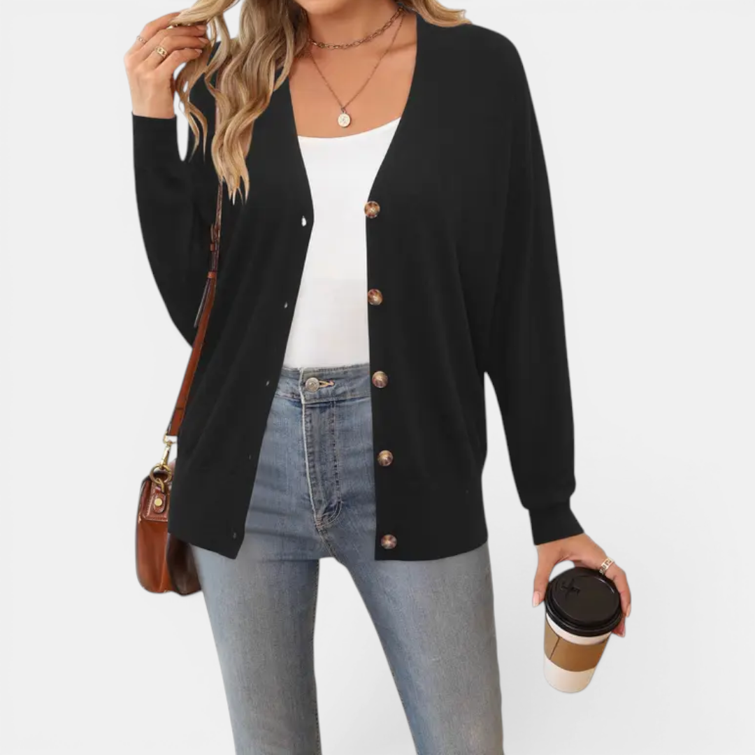 CLARICE™ | – Lightweight Wool Blend Button Cardigan