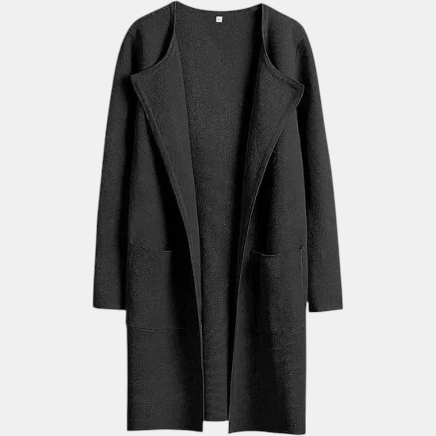 Women's Suit Collar Open Front Longline Knit Cardigan™