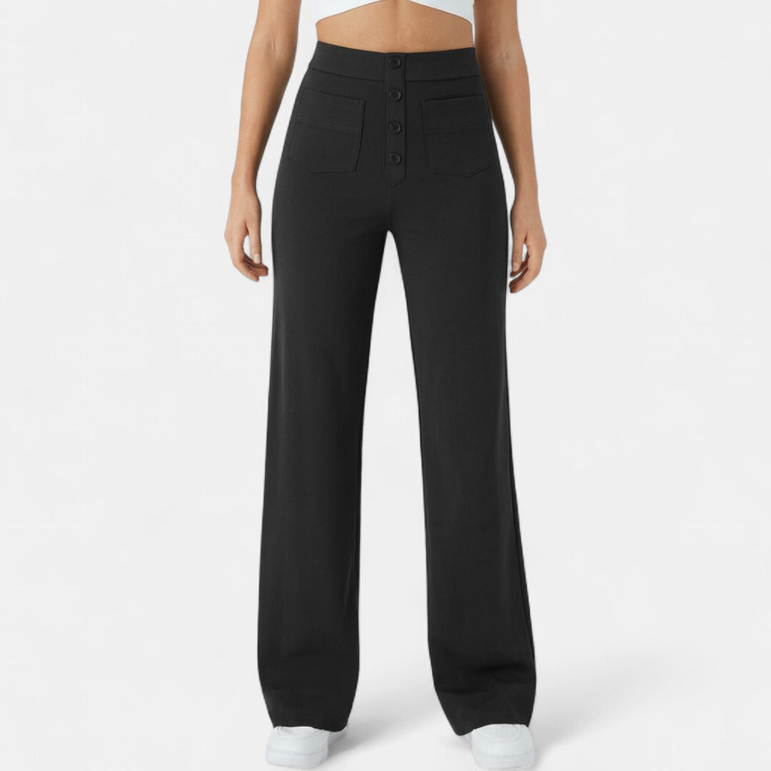 BRIXLEY™ | – Relaxed High-Waist Straight-Leg Pants