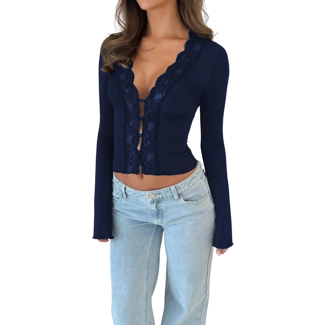 ROXANNE™ | – Lace Cropped Cardigan Top