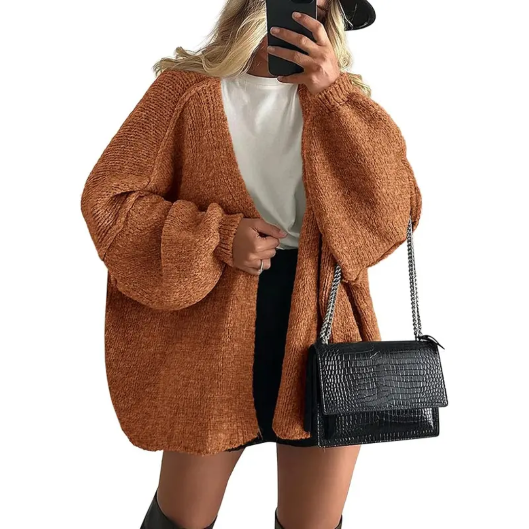 WINONA™ | – Cozy Oversized Lantern Sleeve Cardigan