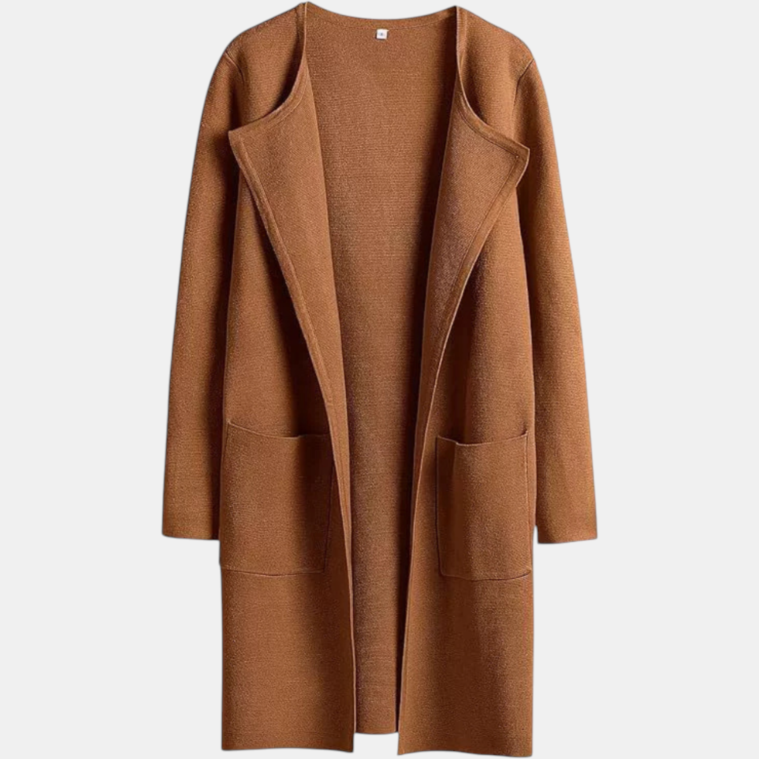 Women's Suit Collar Open Front Longline Knit Cardigan™