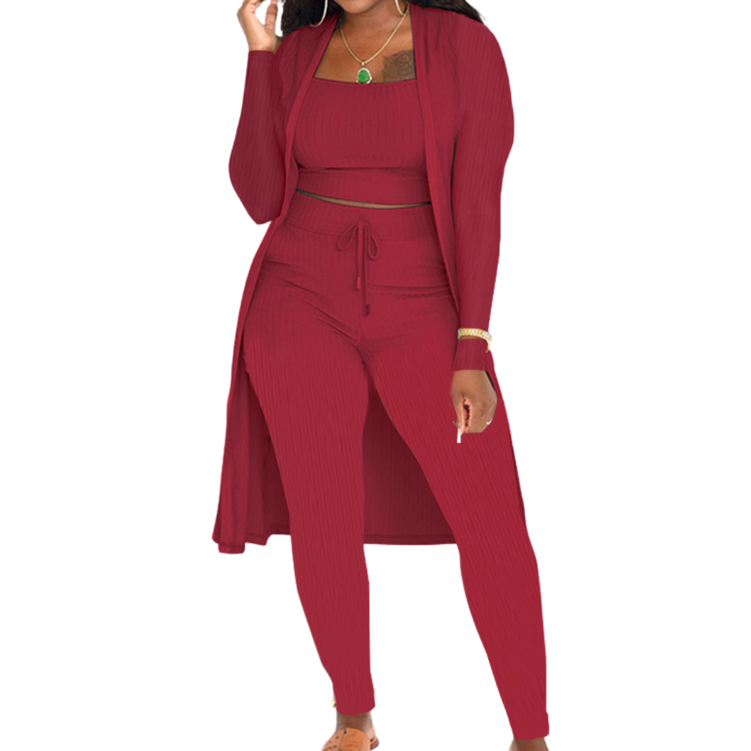 LINDEN™ | – Cozy Knit Open Front Co-ord Set