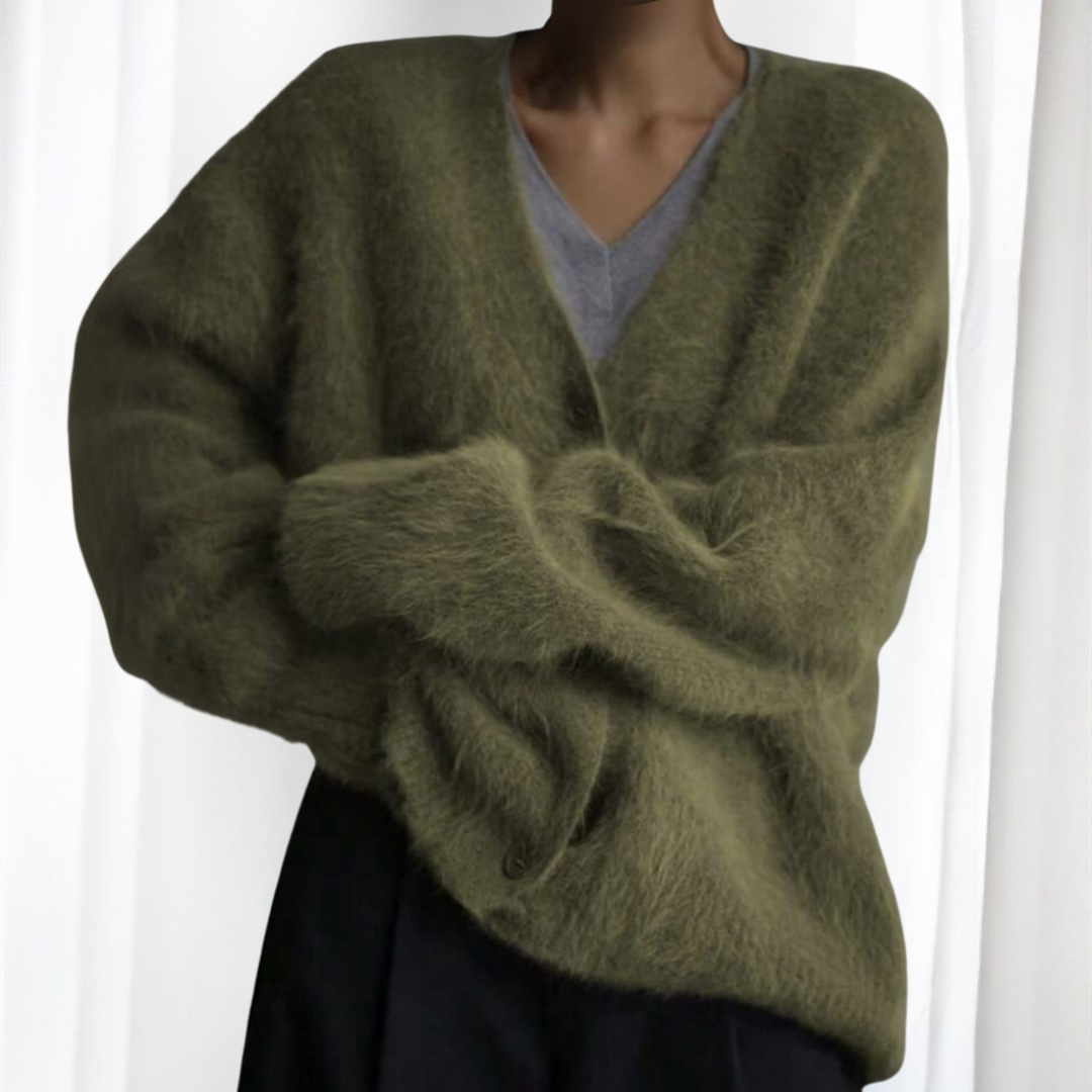 QUINCY™ | - Comfy Button Front Drop Shoulder Cardigan