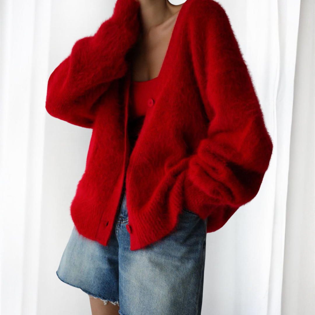 QUINCY™ | - Comfy Button Front Drop Shoulder Cardigan