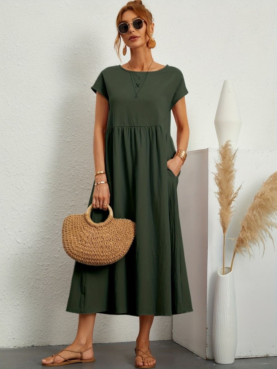 Cassandra™ | Elegant Round Neck Dress