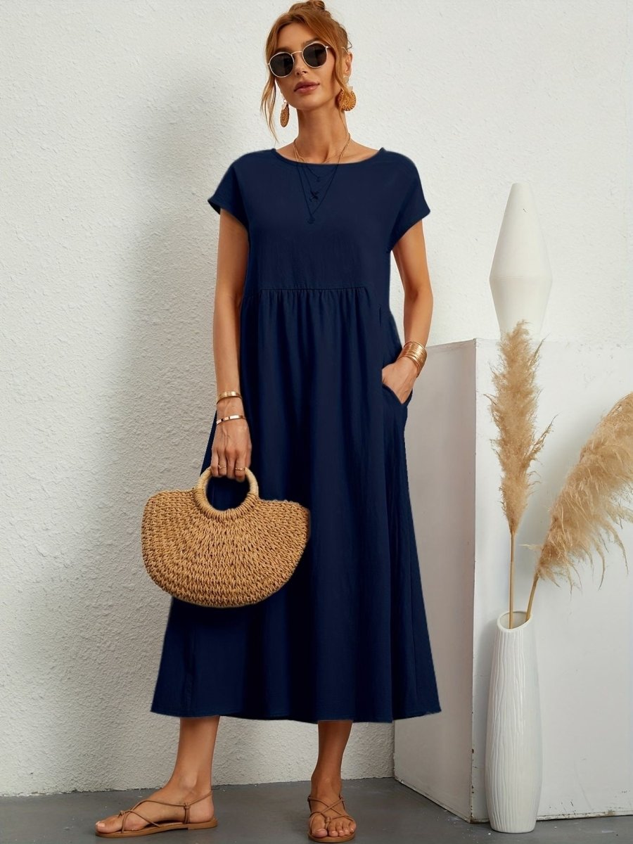 Cassandra™ | Elegant Round Neck Dress