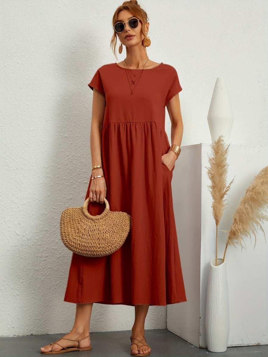 Cassandra™ | Elegant Round Neck Dress