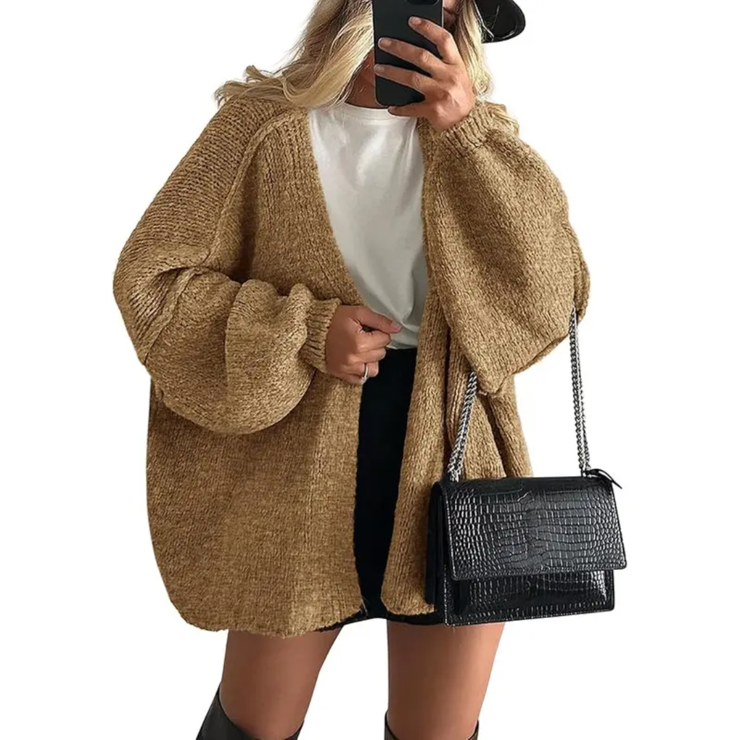 WINONA™ | – Cozy Oversized Lantern Sleeve Cardigan