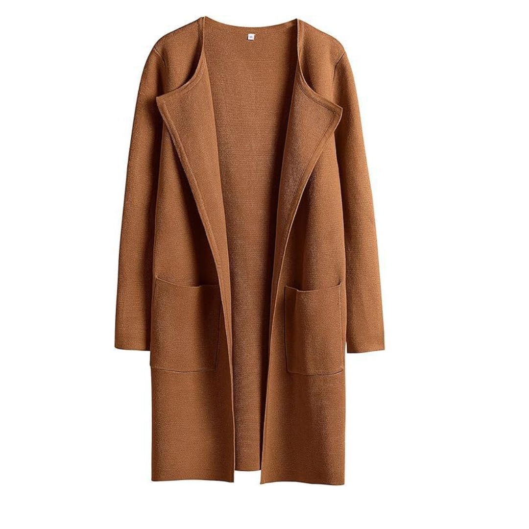 FREJА™ | – Cozy Lapel Open-Front Knit Cardigan