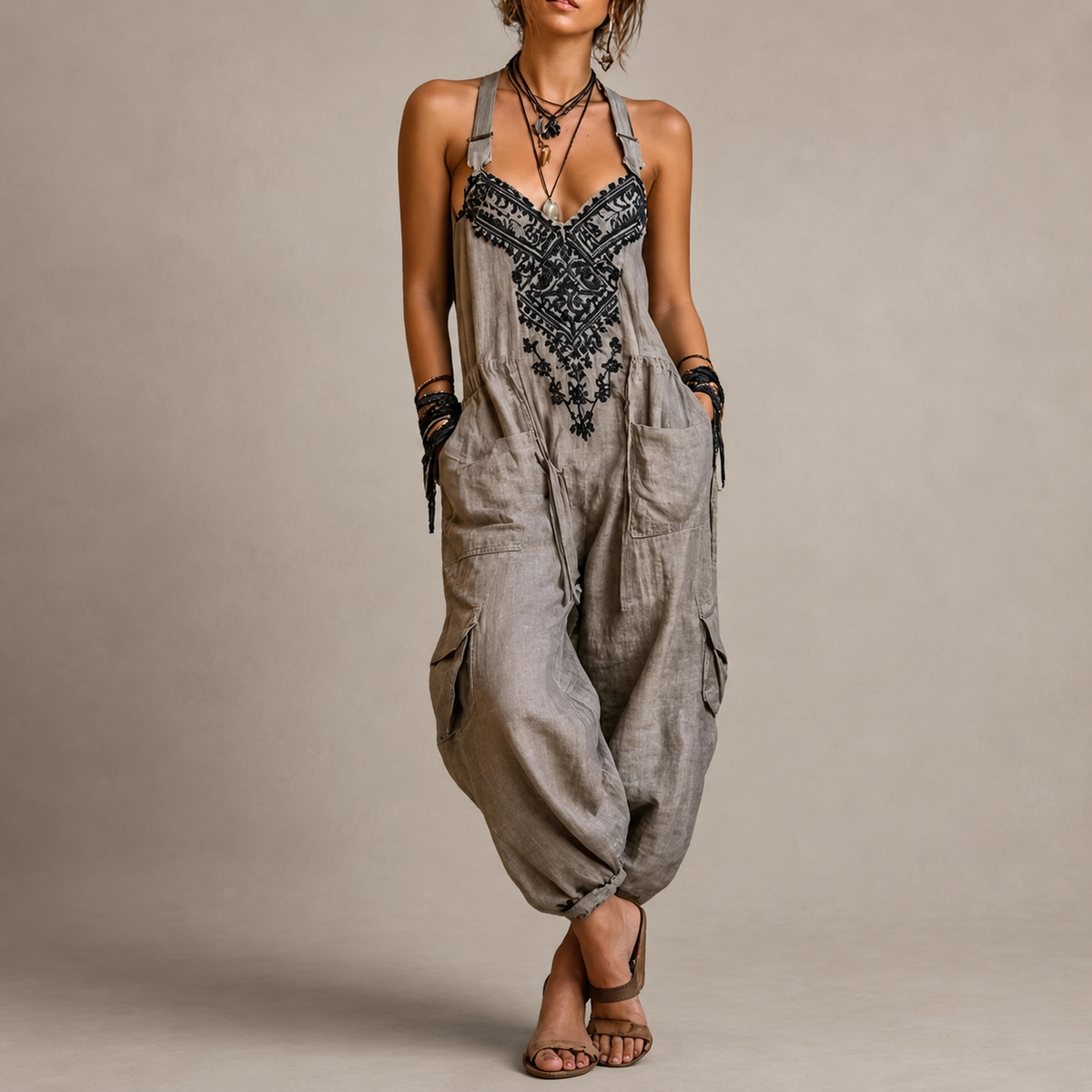 Hattie™ | Embroidered Harem Jumpsuit